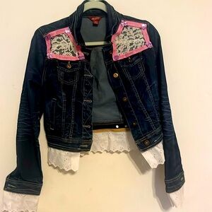 Denim Jacket with Lace Trim customize